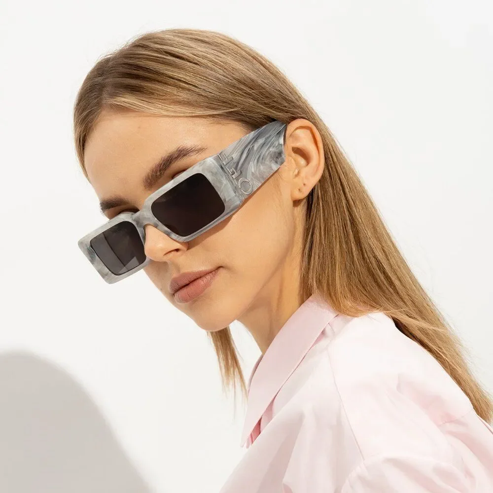 Off-White MILANO Men Sunglasses Marble Grey Square OERI097 0807 NEW AUTHENTIC